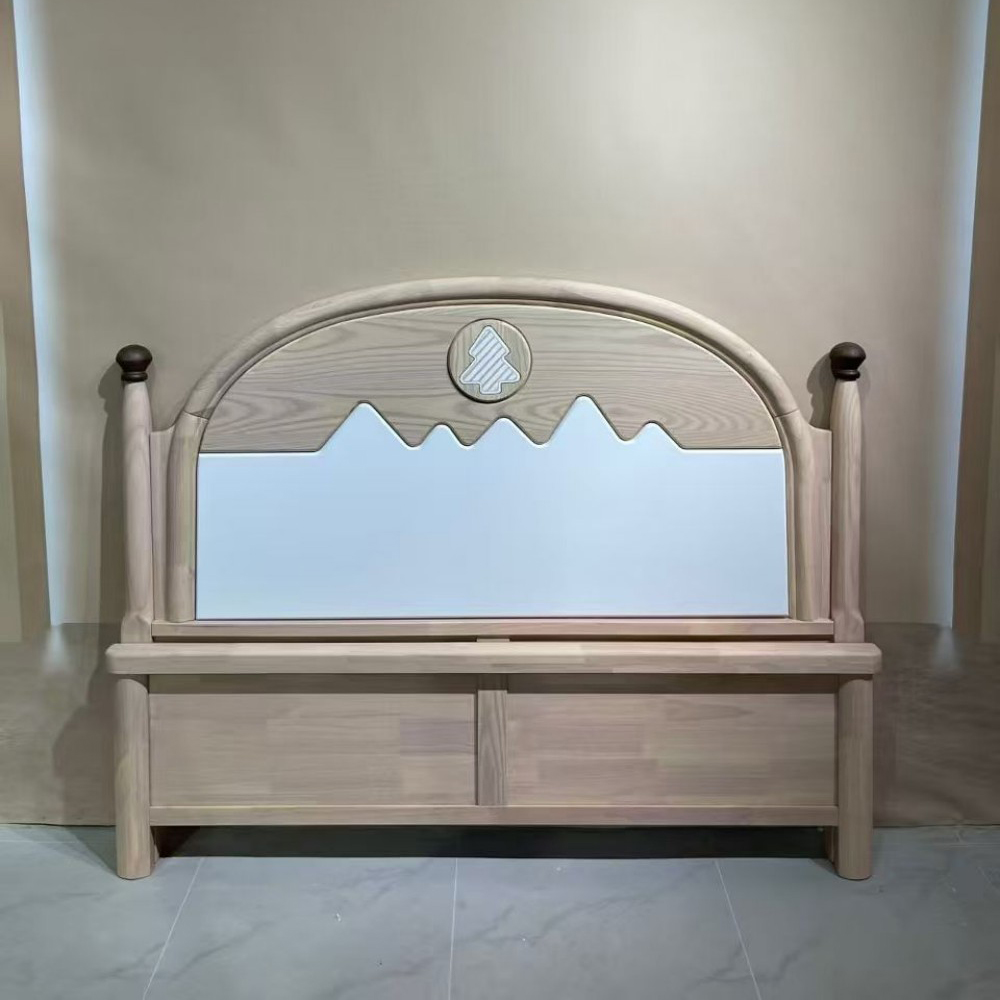 Cream-style 1.5m solid wood children’s bed – princess-style bed for a ...