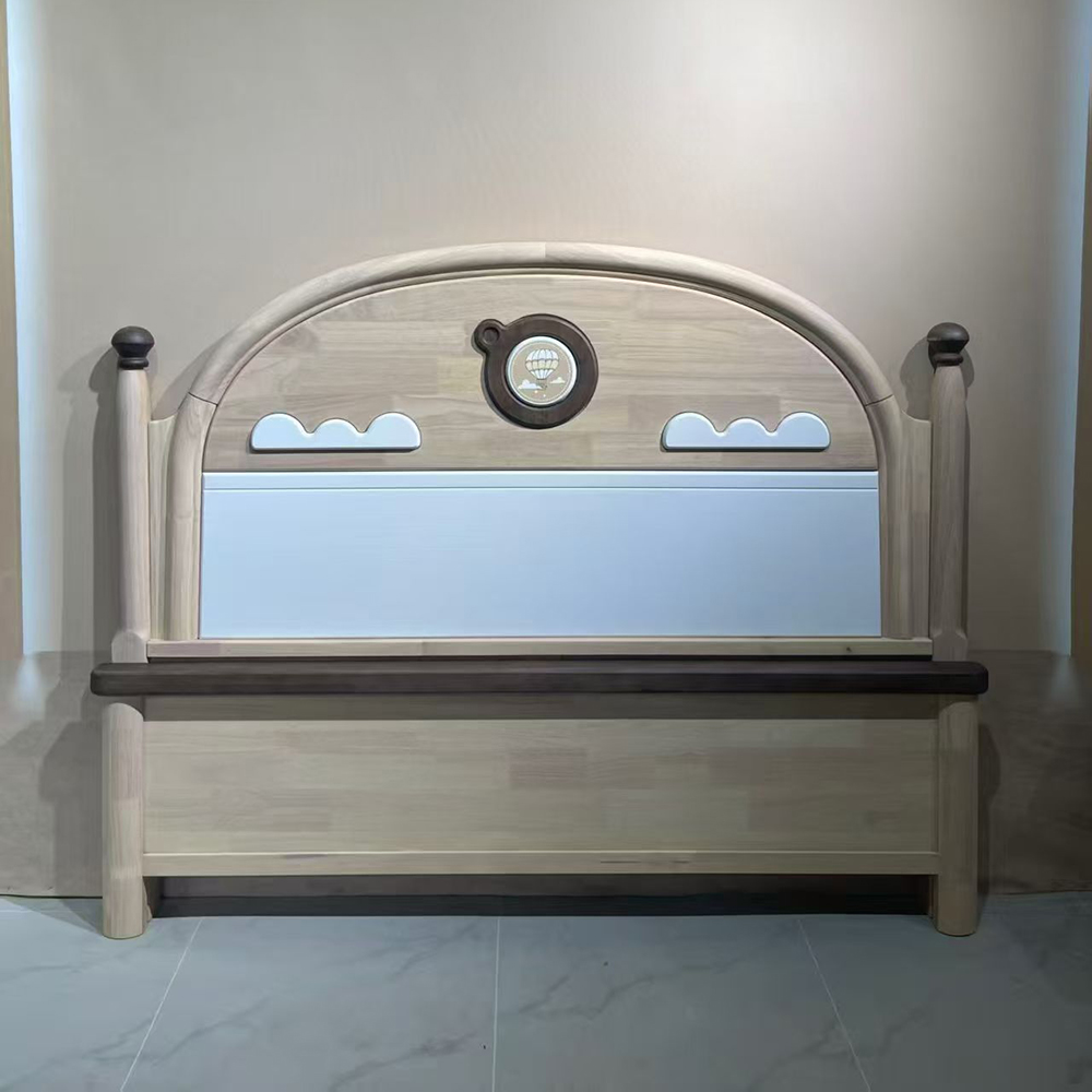 Solid wood children’s bed for boys and girls – colorful, cute, and car...