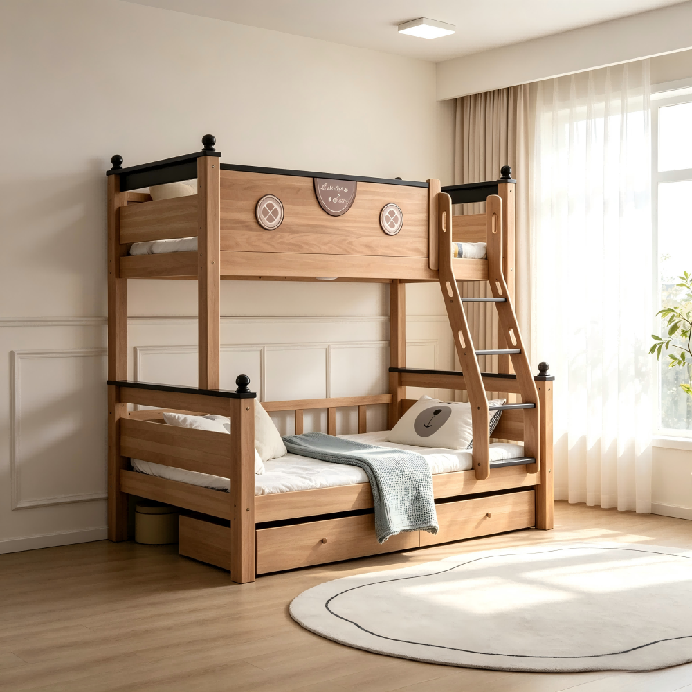 Children’s bunk bed with safety rails - Bunk bed - ...