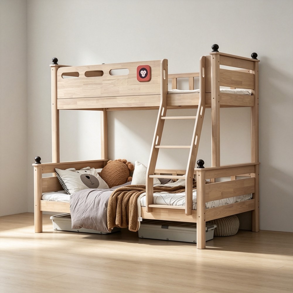 Solid wood bunk bed (lower bunk) - Bunk bed - habitafb.com