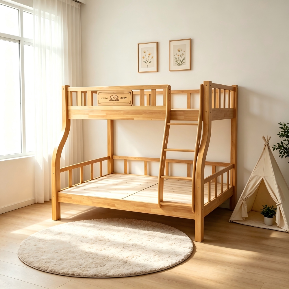 Residential wooden bunk bed / parent-child bed / children’s double-decke...