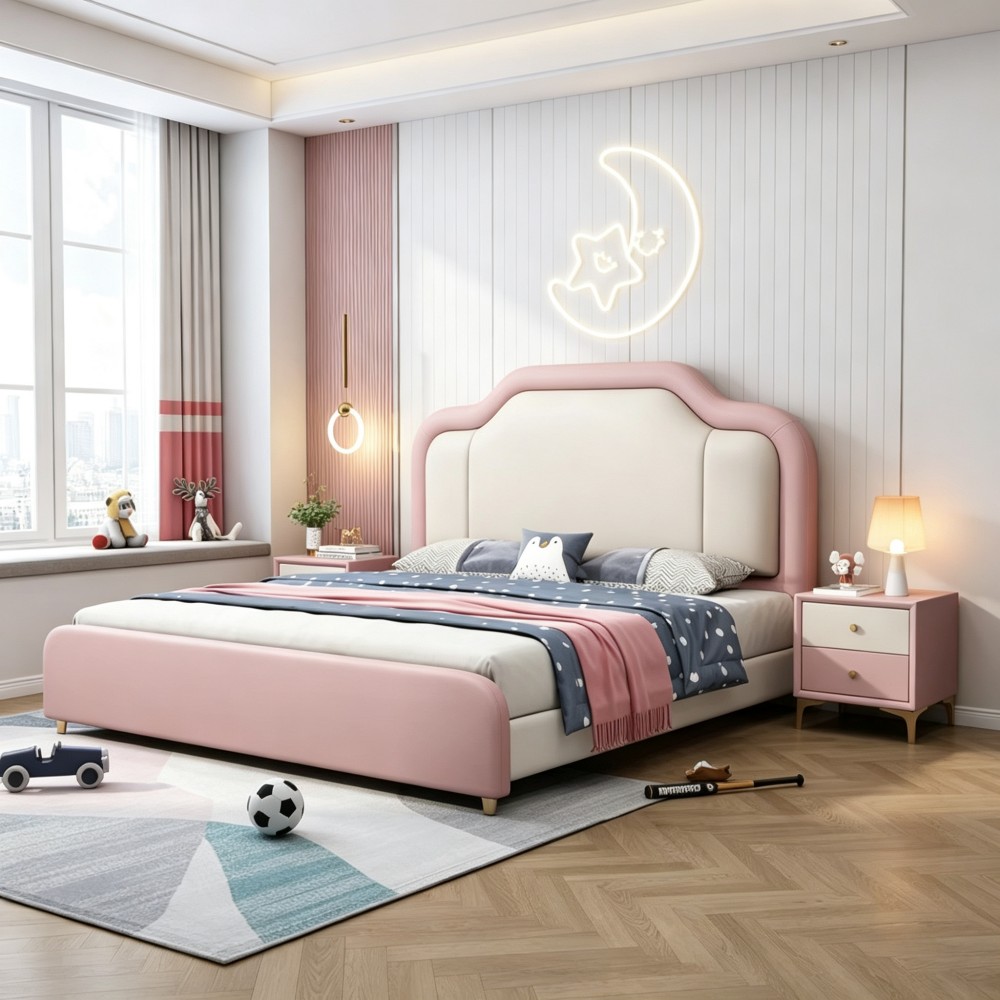 Modern Minimalist Upholstered Bed for Boys and Girls – New Style</trp-post-c...