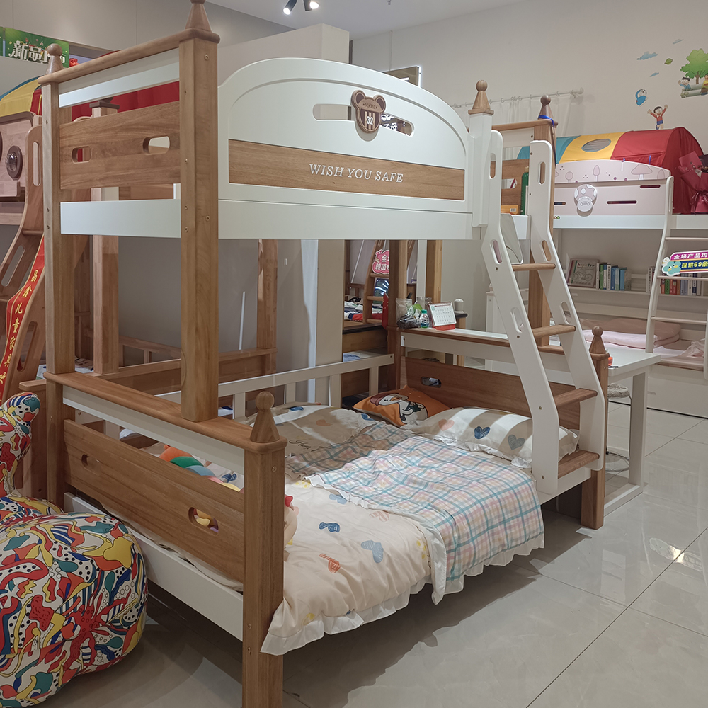 Low-profile multifunctional two-tier bunk bed - Bunk bed - Kids Furniture Wholesale Supplier | OEM/ODM Children's Bed...