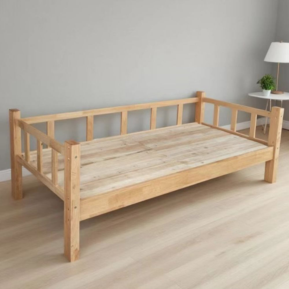 Solid wood children’s bed with safety rails – suitable for boys and gi...