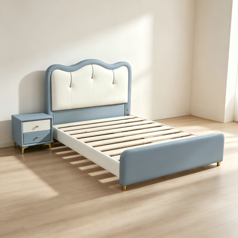 Modern minimalist children’s bed (1.5m)—suitable for boys or as a prin...