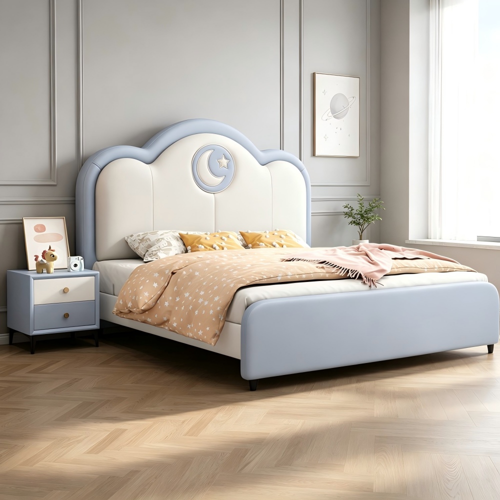 New 1.5m children’s bed for boys and girls—simple, modern, and princes...