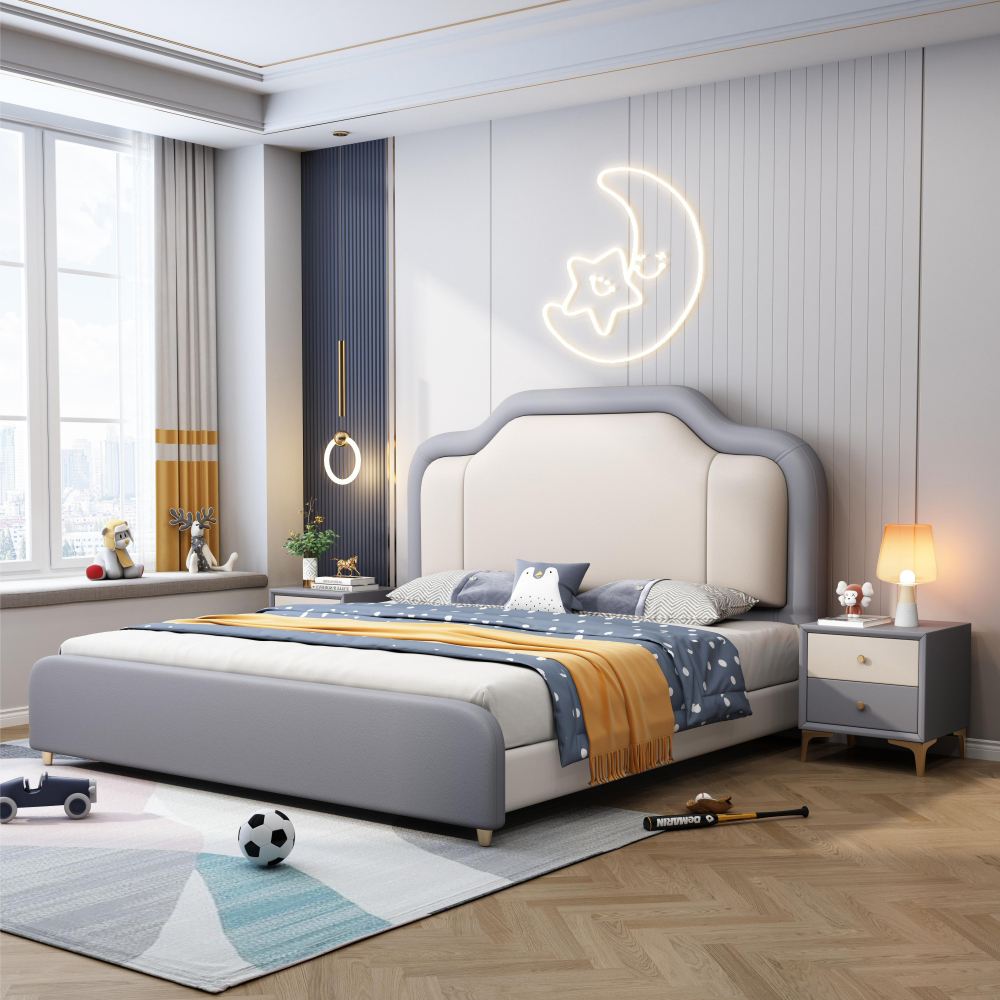 Modern Minimalist Upholstered Bed for Boys and Girls – New Style</trp-post-c...