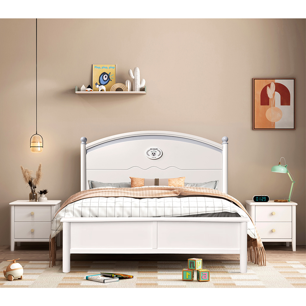 Solid wood bed