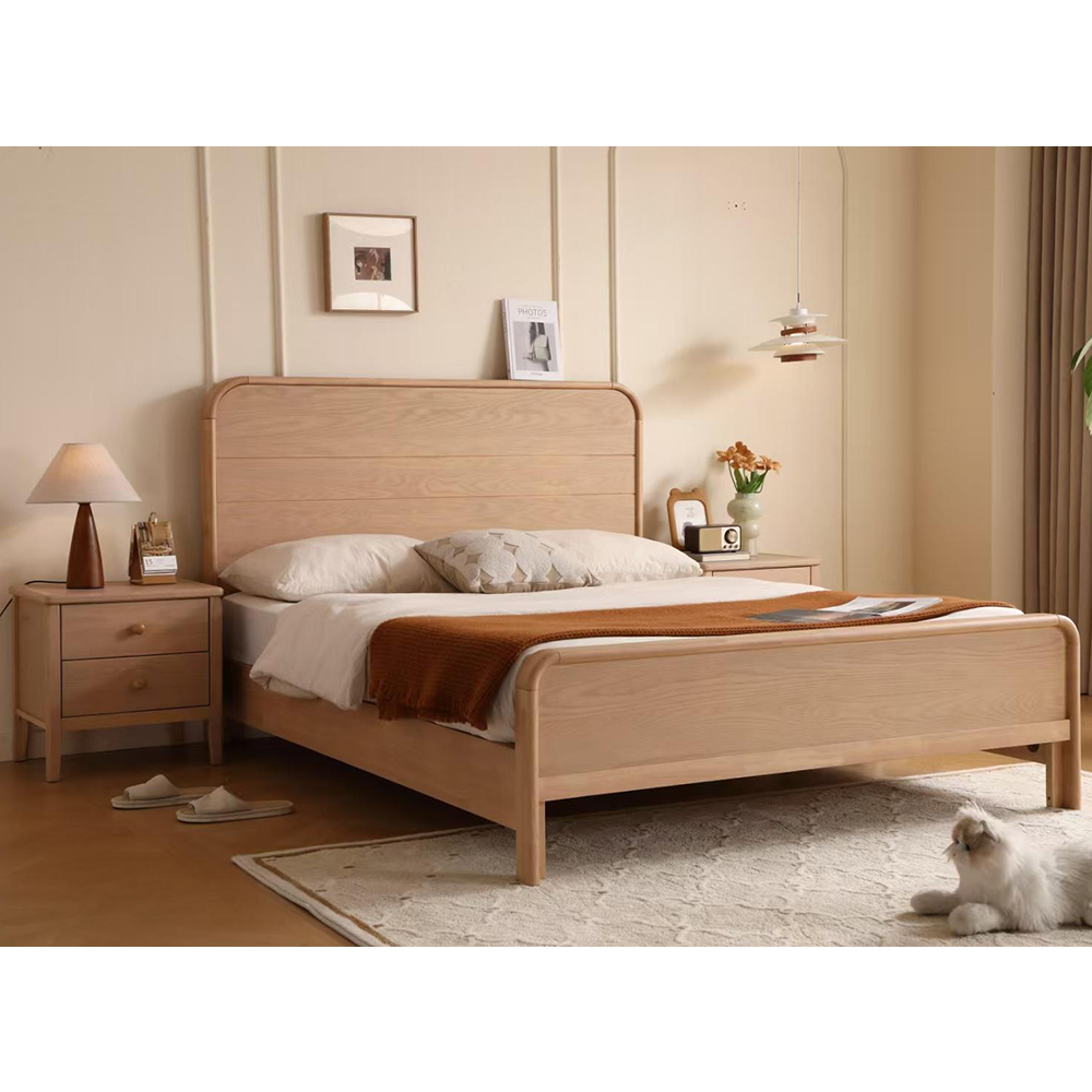 Solid wood bed for children—available in 1.2m or 1.5m sizes—featuring a mi...