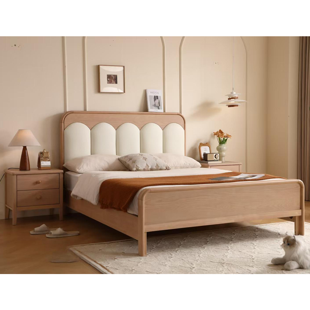 Solid wood bed