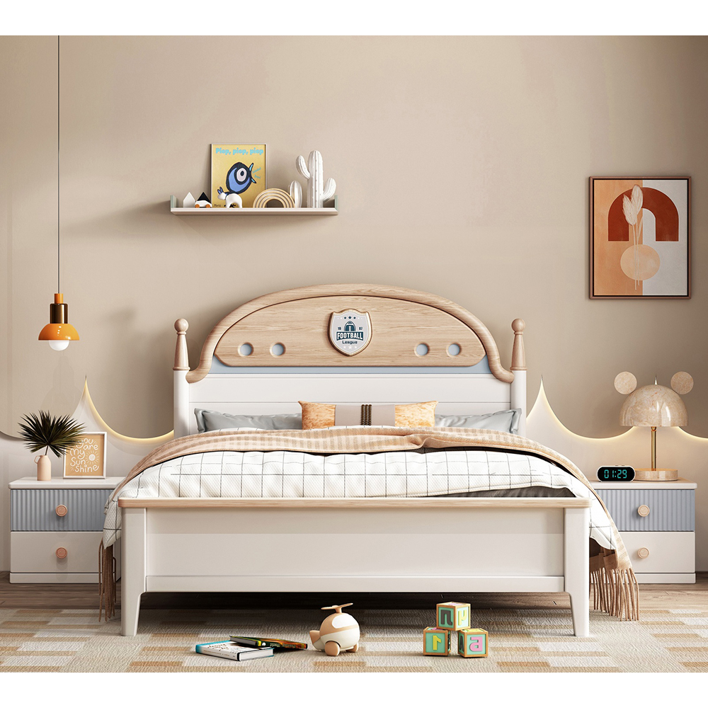 Solid wood bed