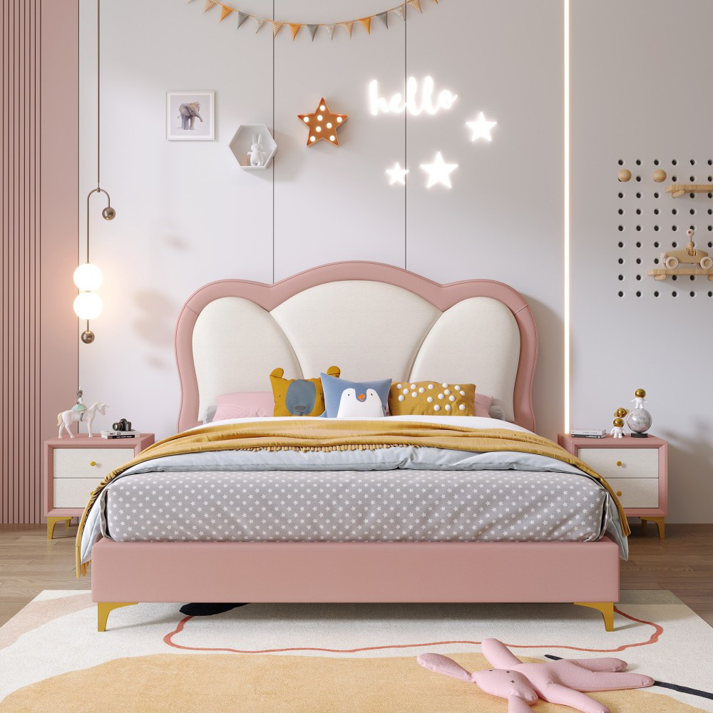 Modern Minimalist Cartoon-Style Bed for Kids – 1.5m/1.35m Storage Bed, Ideal...