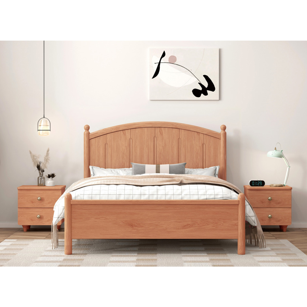 Solid wood bed