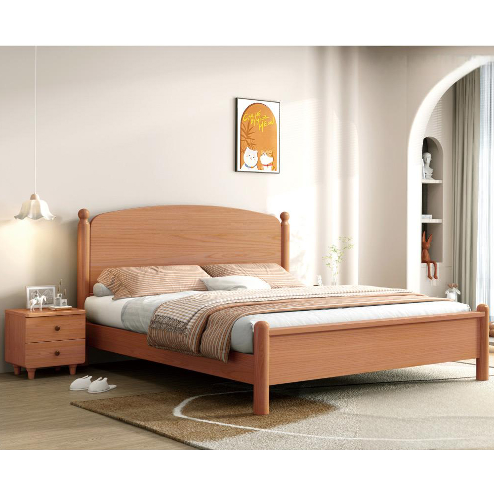 Solid wood bed
