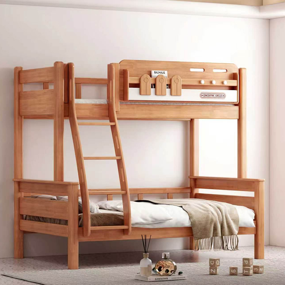Minimalist Solid Oak Bunk Bed for Children - Bunk bed - h...