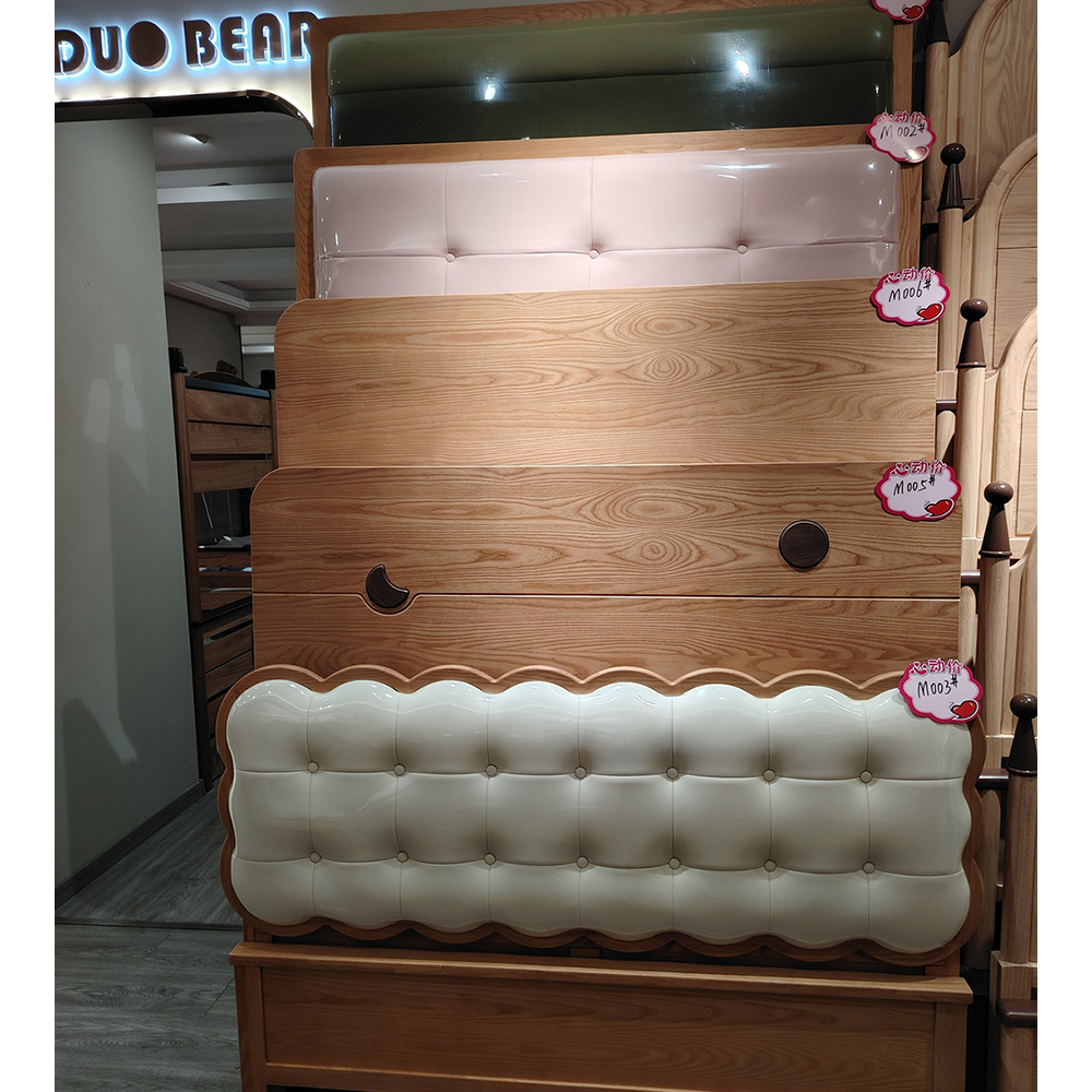 New solid wood bed with pink upholstered headboard—ideal for girls’ bedrooms and compact spaces - Children beds - ...