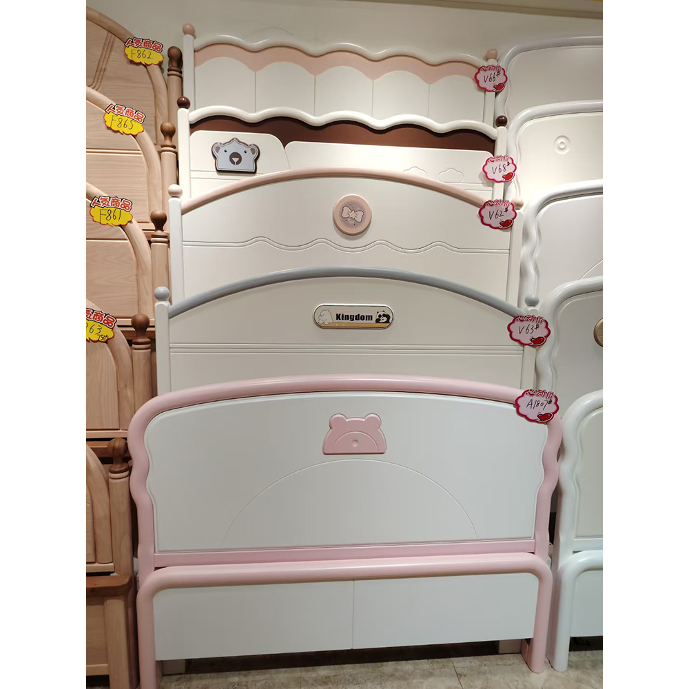 Solid wood children’s bed (1.2m/1.5m) for boys or girls—cute single be...