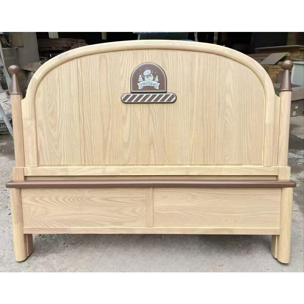 Solid Wood Children’s Bed – Natural Wood Single Bed for Boys, Girls, and T...