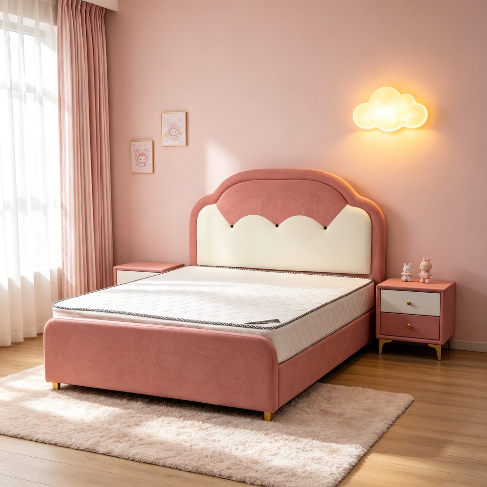 Upholstered children’s bed for boys and girls (1.2m / 1.35m single bed)<...
