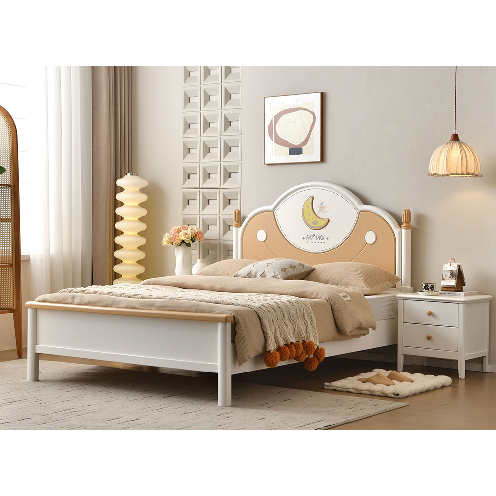 Solid Wood Children’s Bed (Cream Style) – Available in 1.2m, 1.35m, an...
