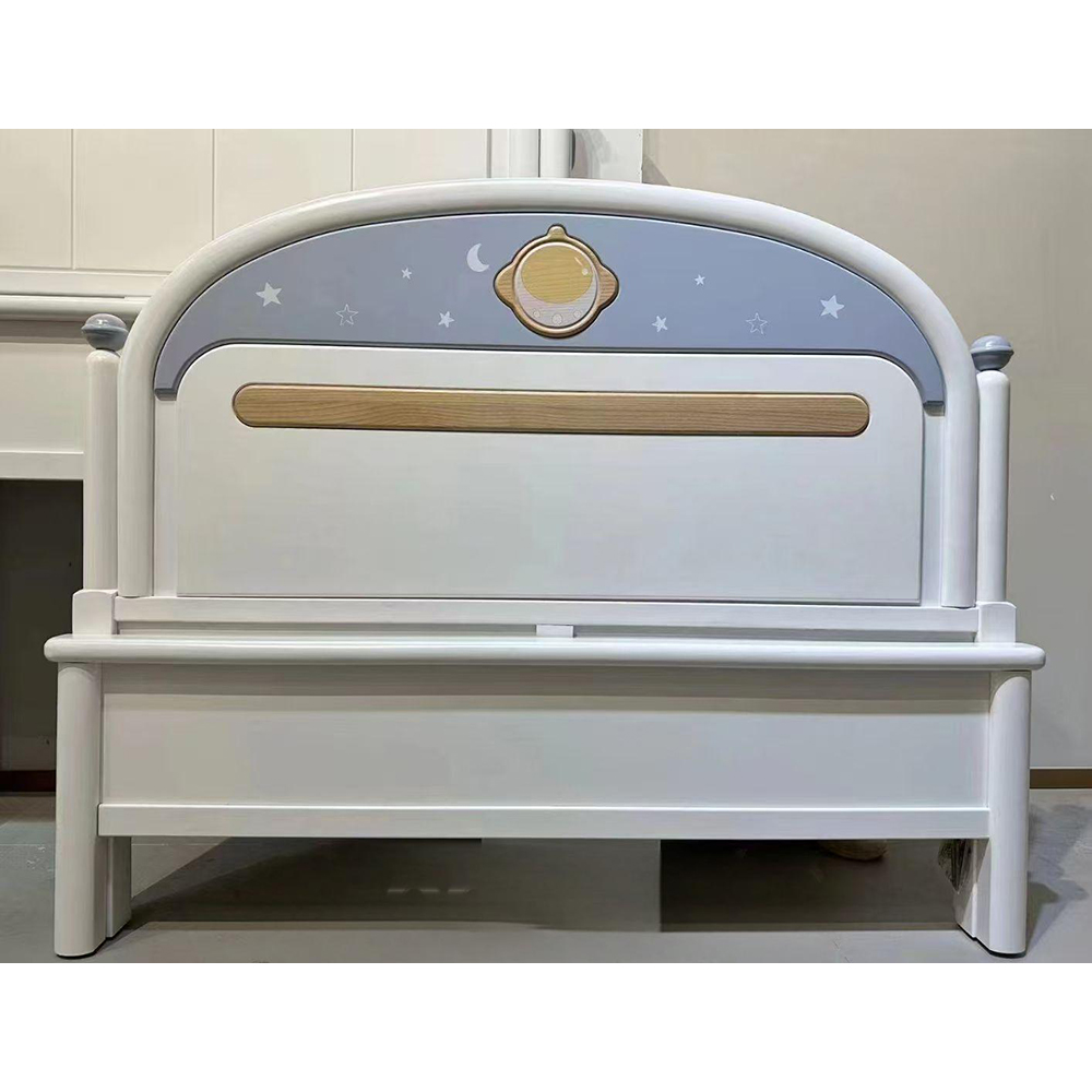 Modern Minimalist Solid Wood Bed for Teens and Children – 1.5m Single Bed in...