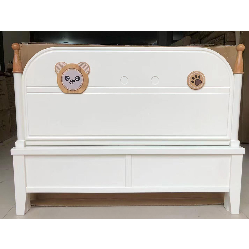 Cream-style solid wood bed for children and teenagers—1.5m version for boys,...