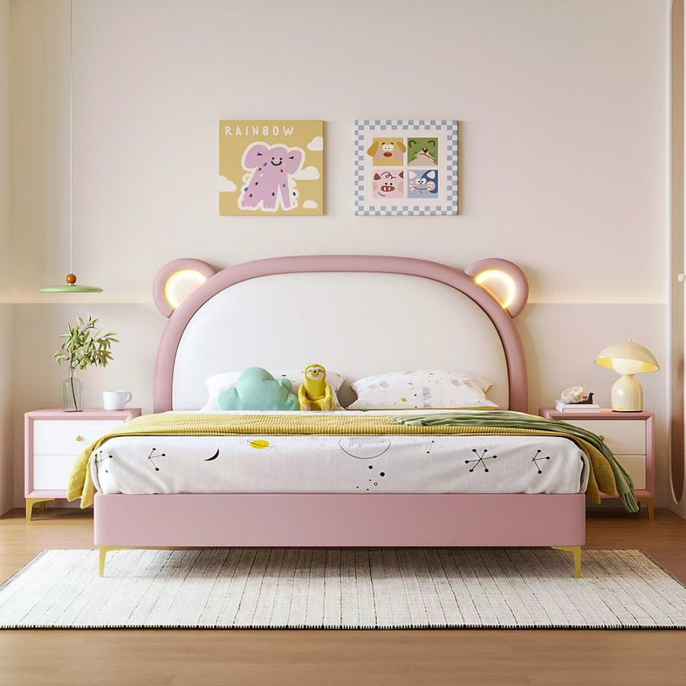 Single bed for children—featuring a bear motif—suitable for boys’ or...