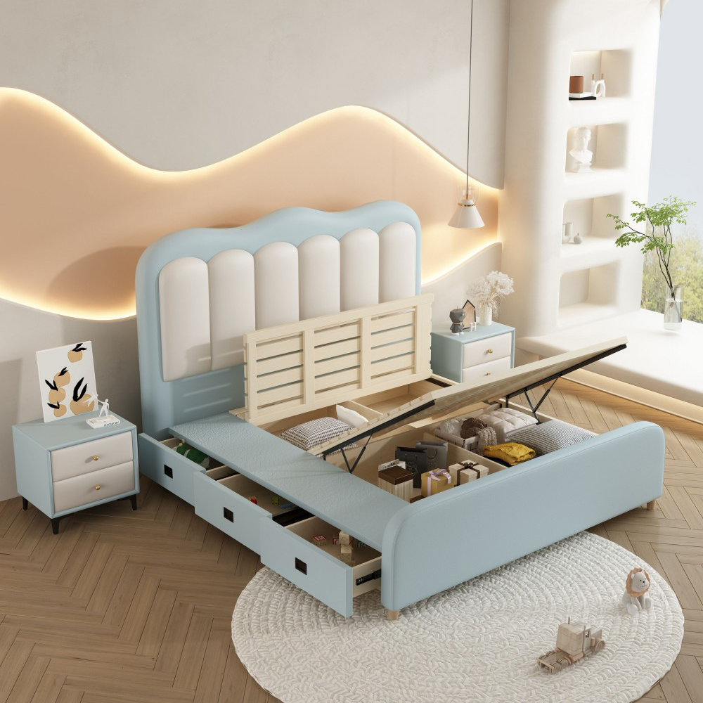Cream-Style Princess Bed for Kids and Teens – Minimalist 1.2m/1.5m Single Be...
