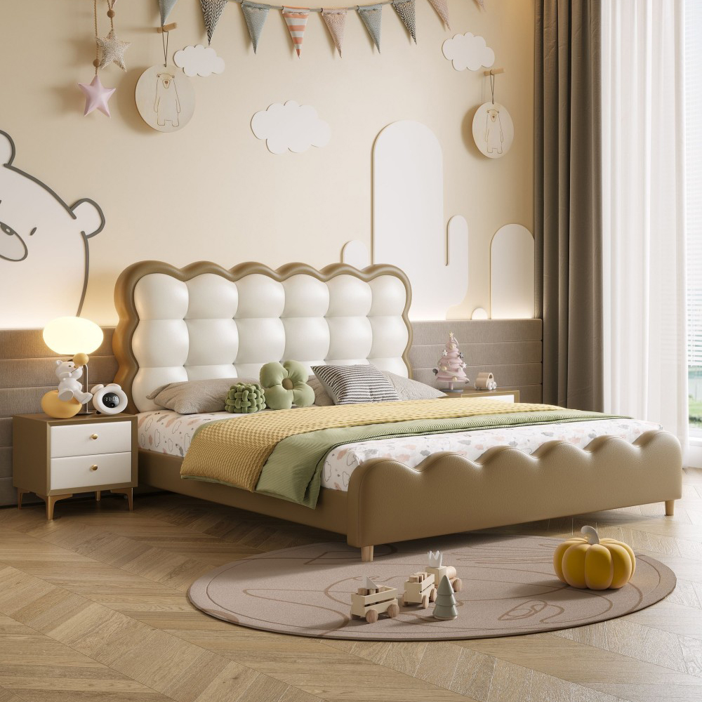 Modern Minimalist Single Bed for Kids – Stylish “Cookie-Style” U...