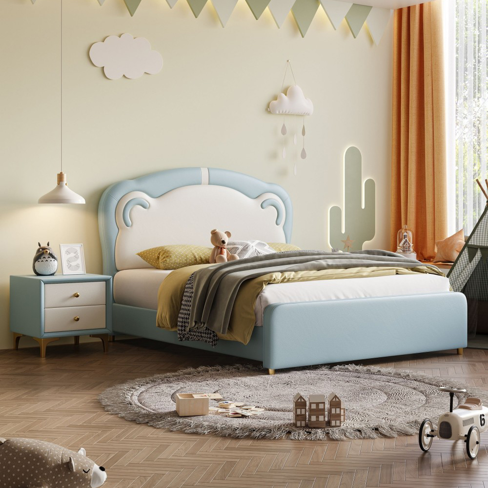 Modern minimalist, small-space bedroom furniture for children and teenagers—...