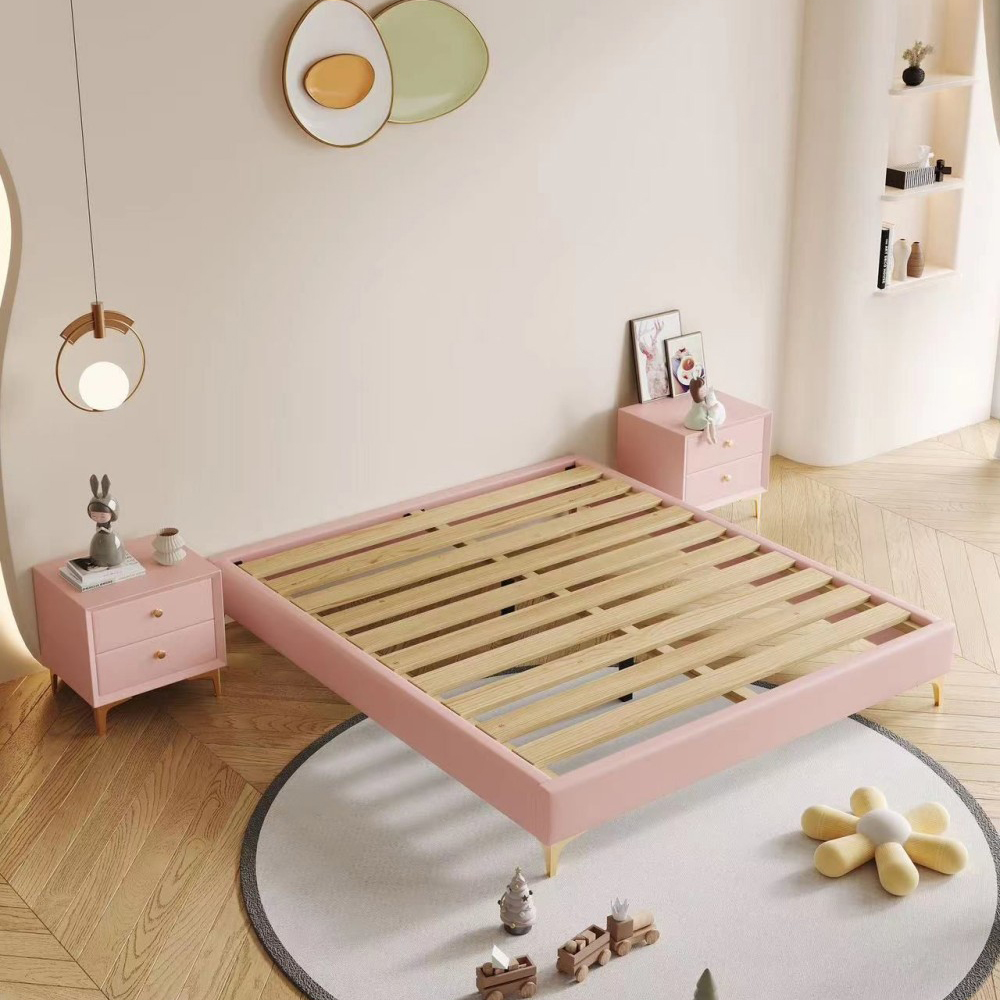 Solid wood tatami-style bed frame—available as a single or double bed (up to...