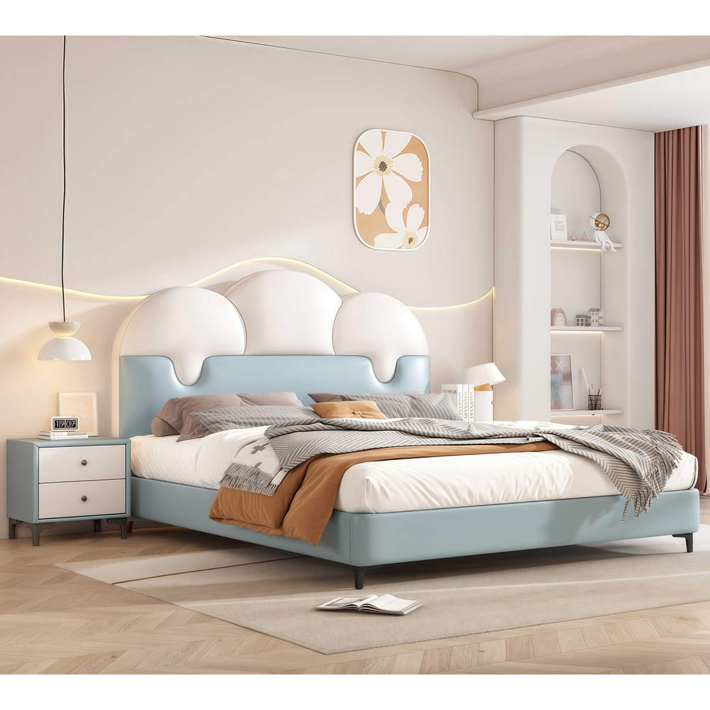Cream-Style “Ice Cream” Bed for Kids – Modern Minimalist Solid W...