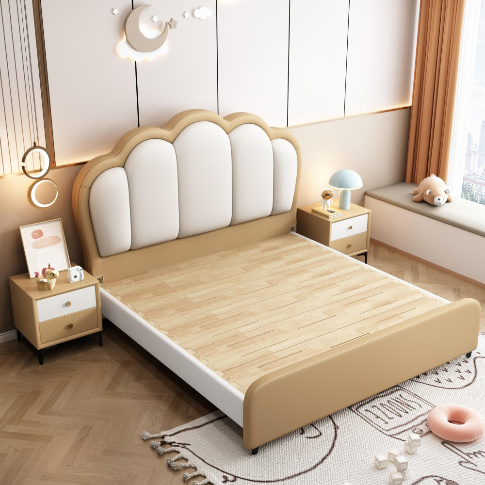 New Princess-Style Upholstered Single Bed for Girls (1.5m) with Storage – Id...