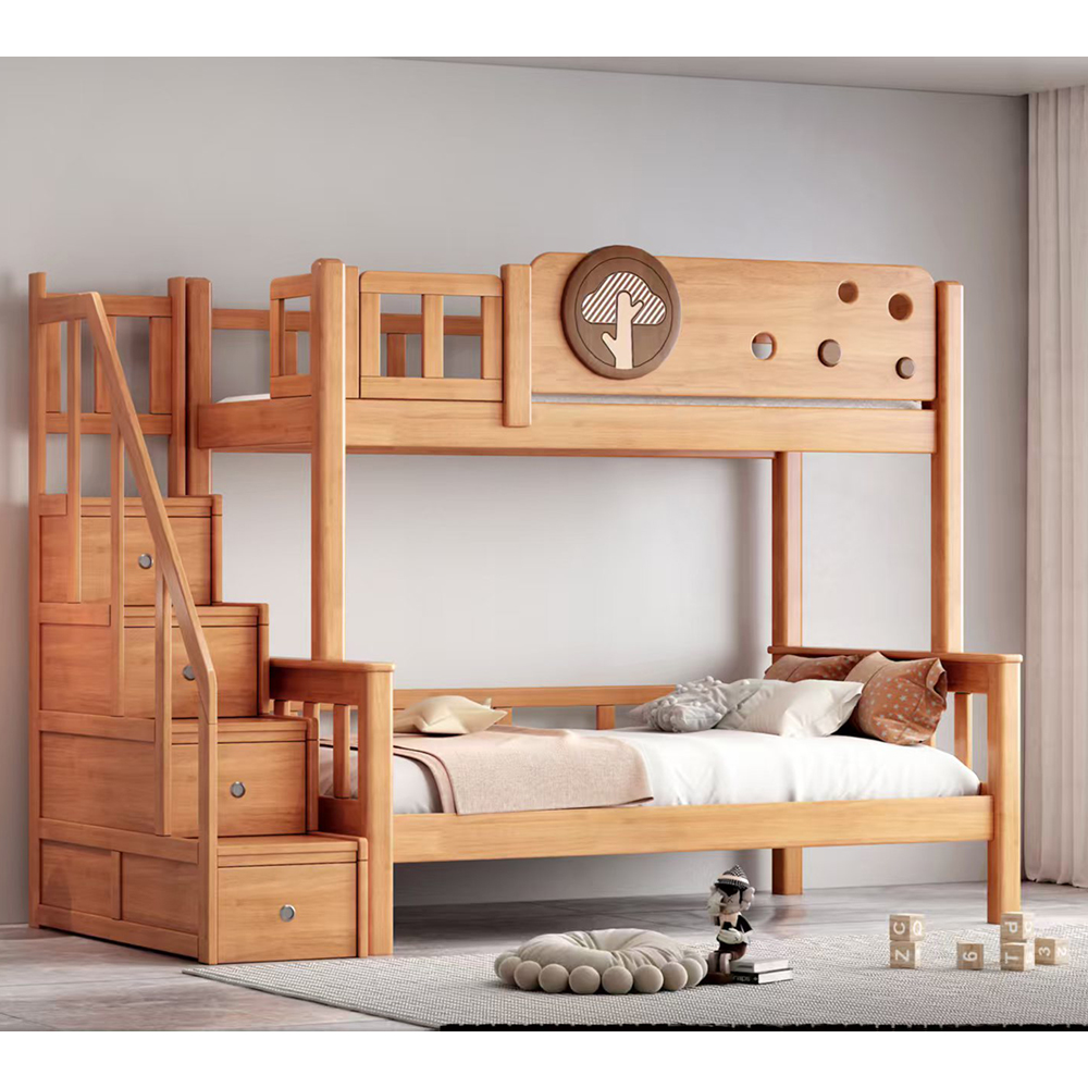 Solid Wood Bunk Bed – Suitable for Children, Adults, and Students; Ideal for...