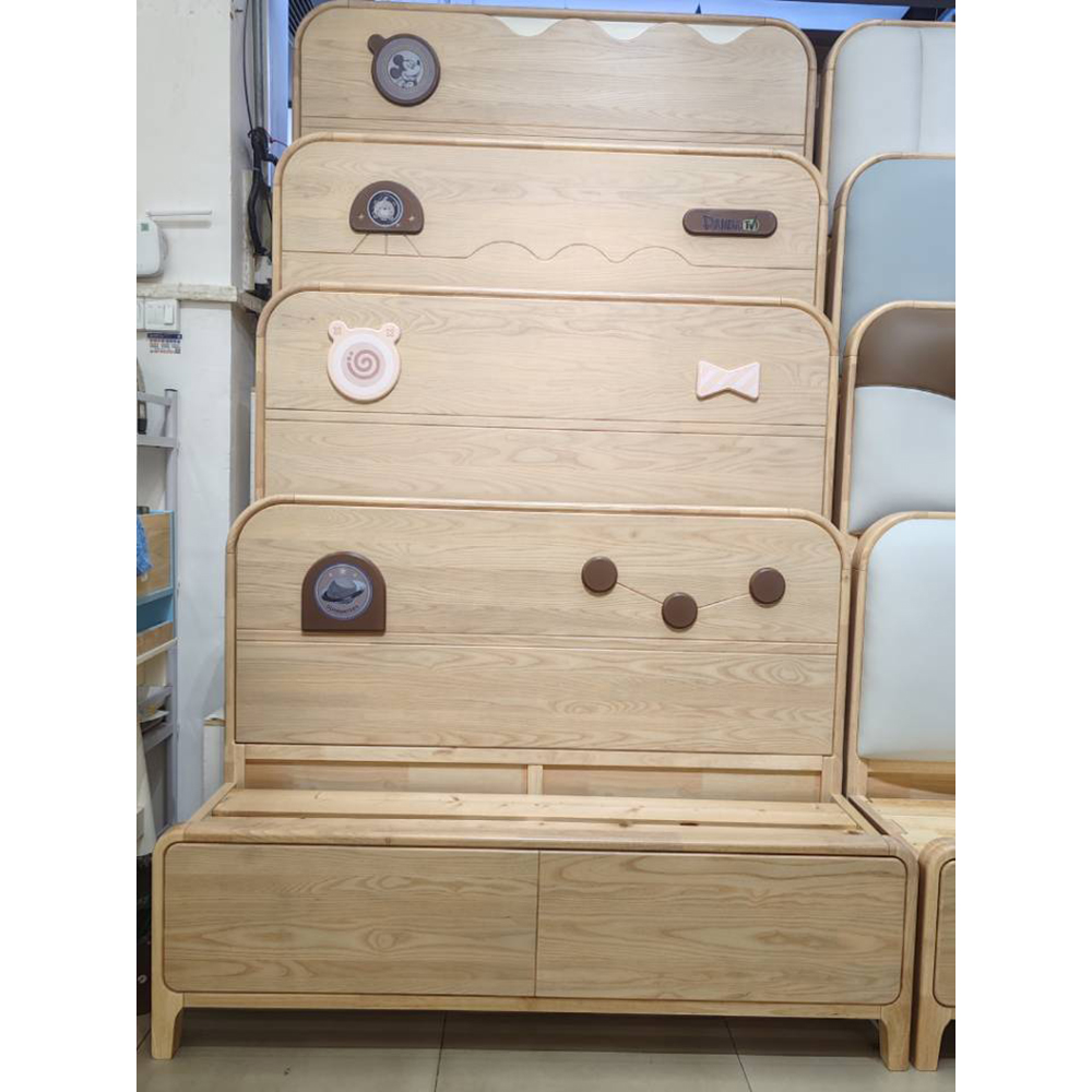 Modern Minimalist Solid Wood Bed for Children and Teens – Compact 1.5m Singl...