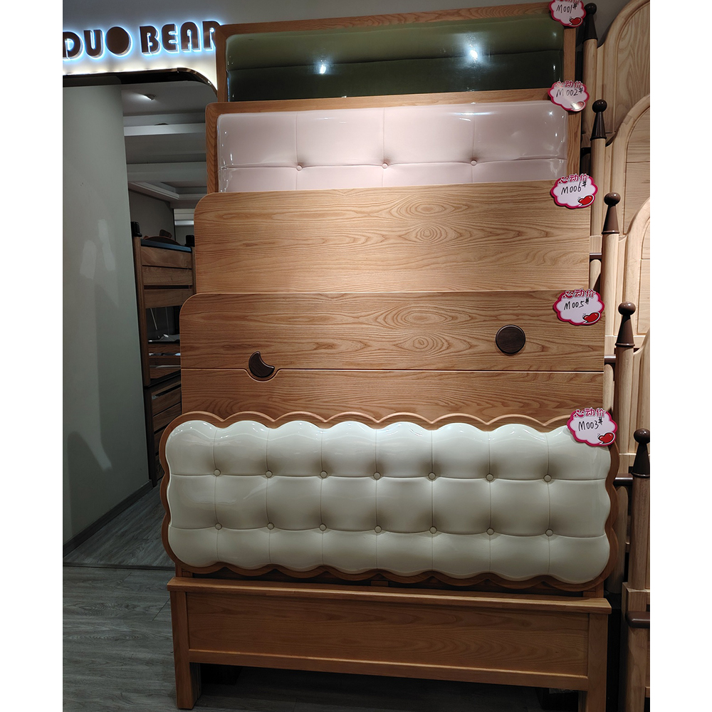 Solid Wood Children’s Bed (Oak with Upholstered Headboard) – Available...