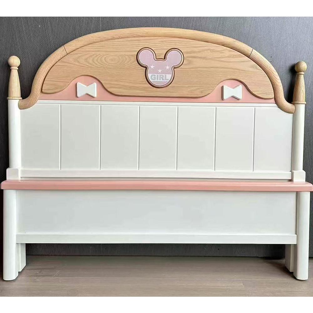 Solid wood children’s beds: 1.5m single bed for boys, 1.35m princess-style bed for girls, and 1.2m American-style be...