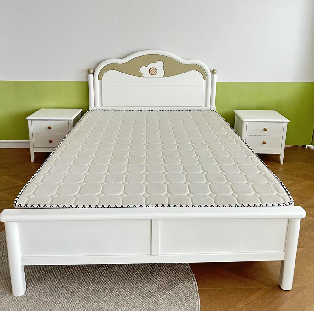 Cream-style cloud-shaped solid wood children’s bed (single bed for boys ...