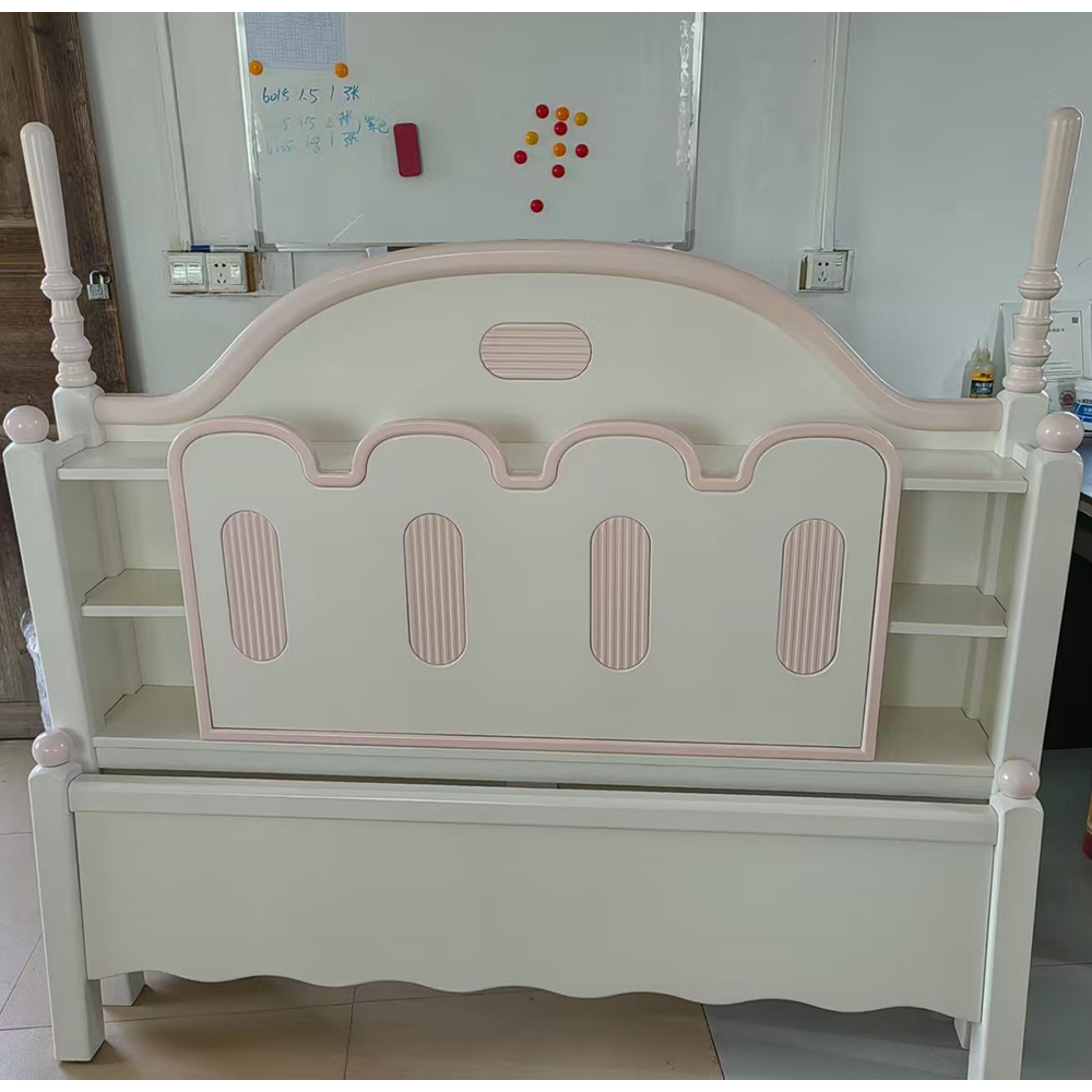 American-style solid wood children’s bed for girls—available in pink, in 1...