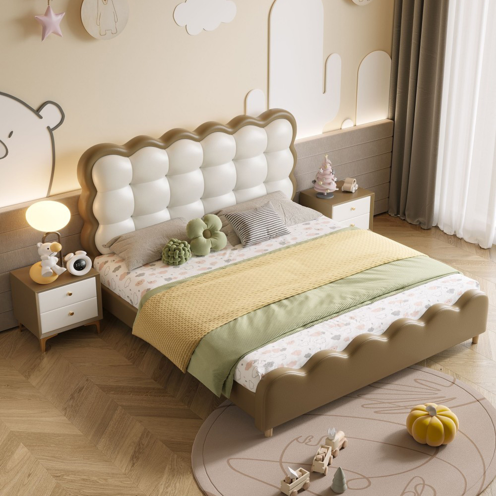 Modern Minimalist Single Bed for Kids – Stylish “Cookie-Style” U...