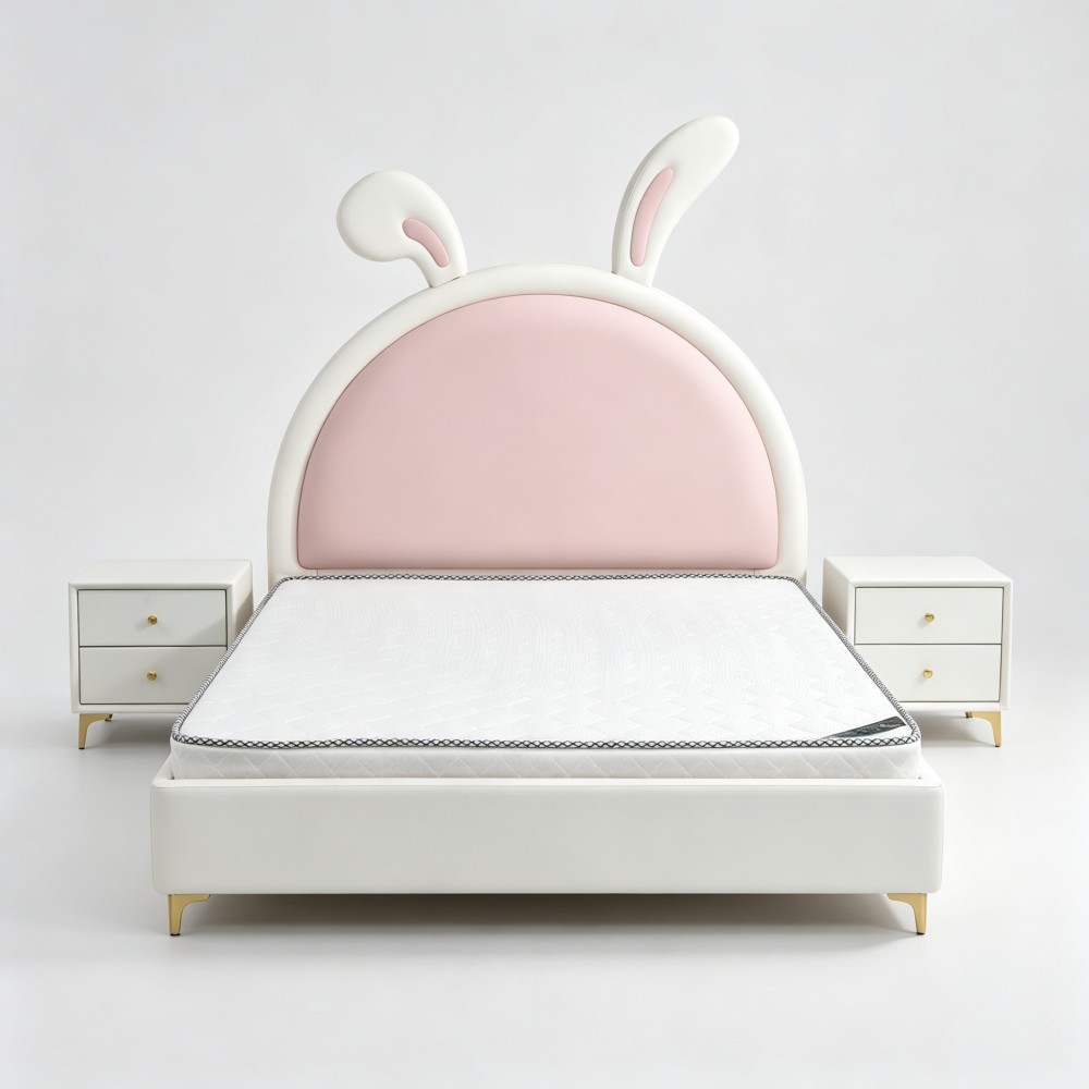 Tempat tidur single bergaya kartun berwarna pink untuk anak perempuan – tempat tidur putri bertema kelinci</trp-po...