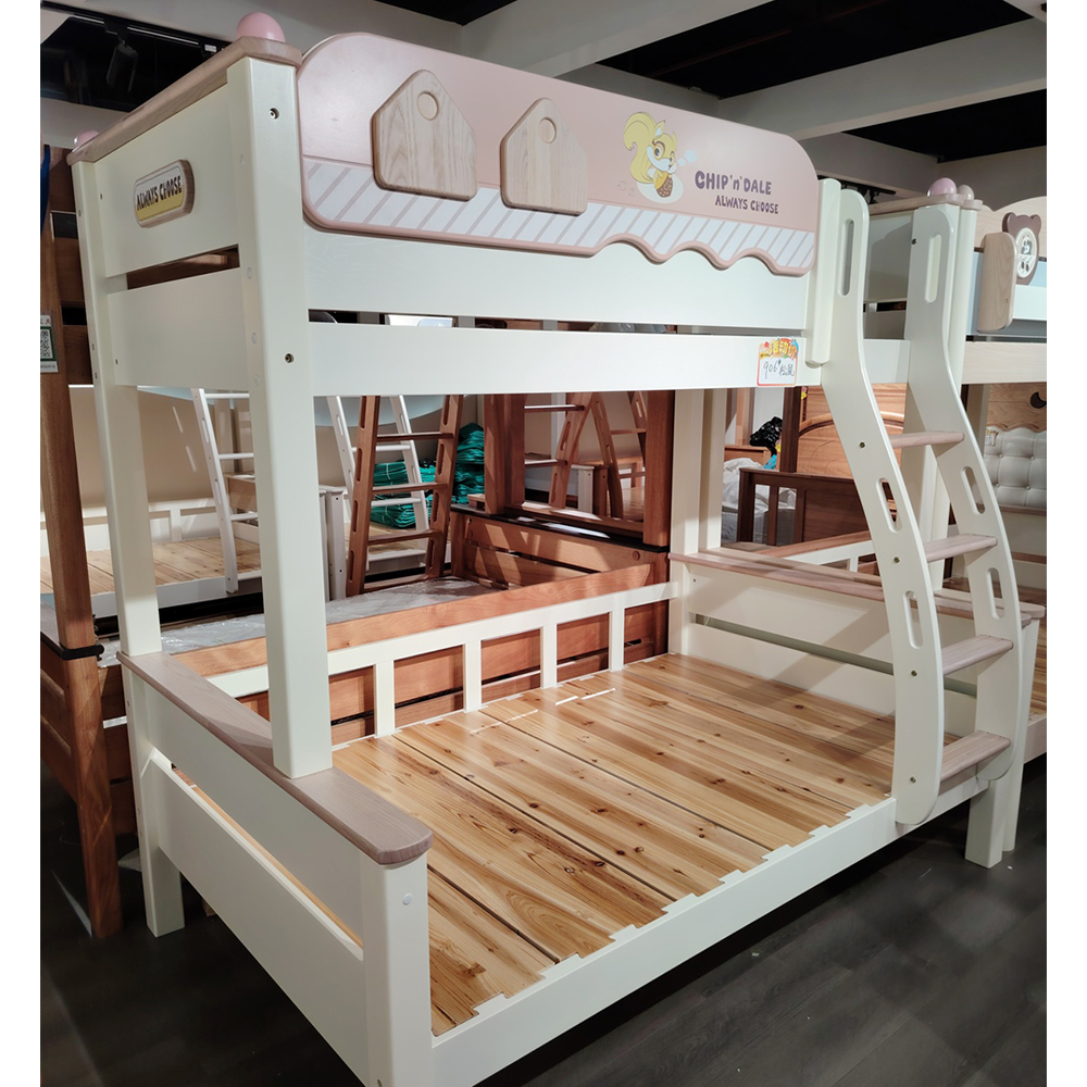 Minimalist Solid Oak Bunk Bed for Children - Bunk bed - K...