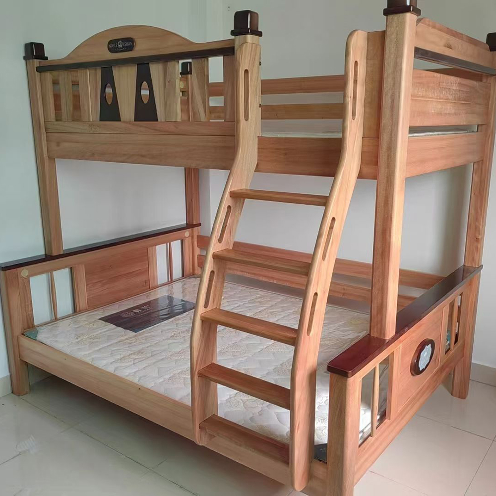 Solid Wood Children’s Bunk Bed (Red Sandalwood / High-Low / Parent-Child...