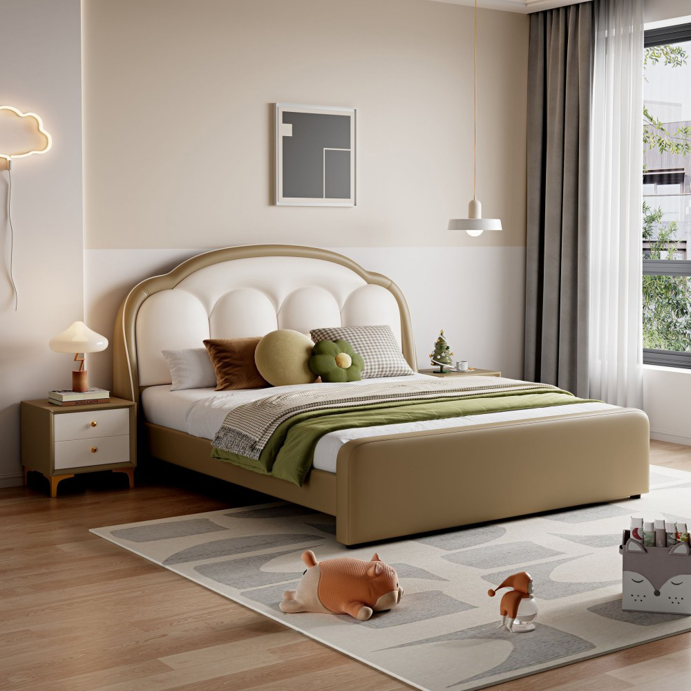 Modern minimalist children’s bed (1.5m) for boys and girls—a single be...