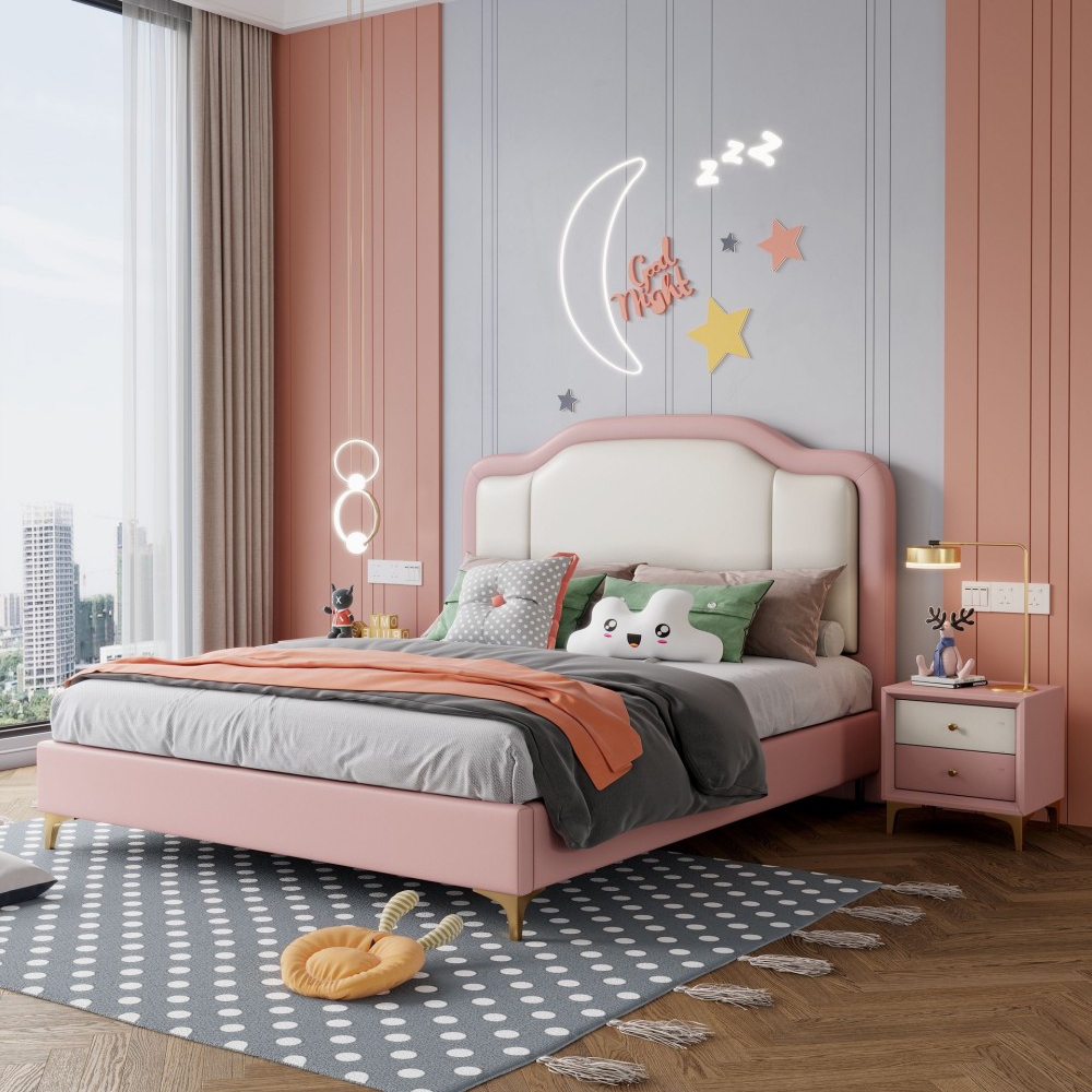 1.2-Meter Single Bed for Small Bedrooms – Children’s Bed, Princess-Style B...
