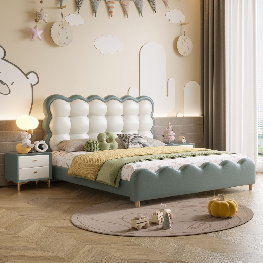Modern Minimalist Single Bed for Kids – Stylish “Cookie-Style” U...