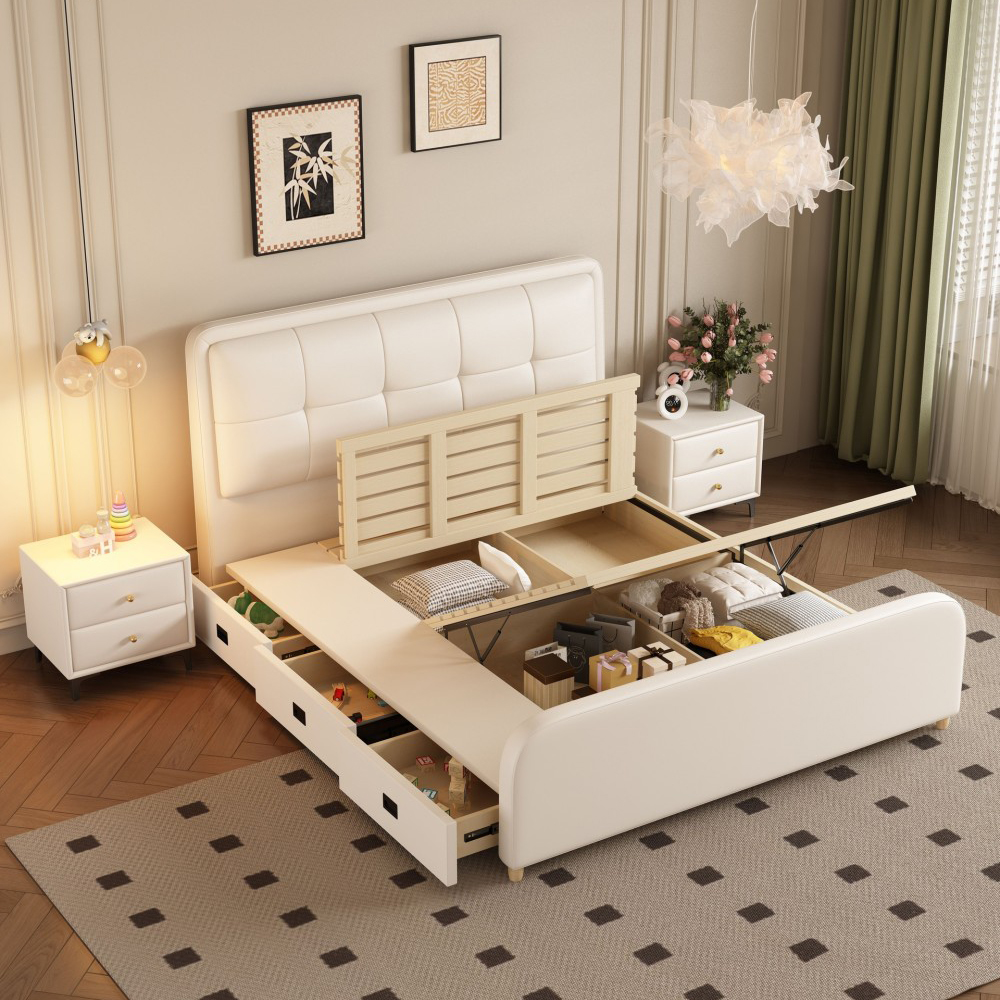 White children’s bed for boys and girls—a 1.2-meter single bed perfect...