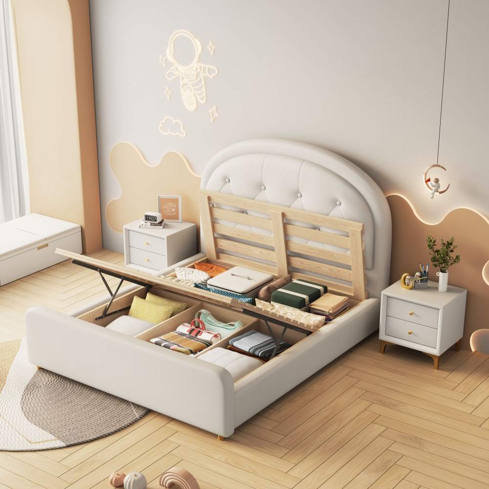 Modern Minimalist Bedroom Furniture: Luxurious, Princess-Style Bed for Girls, ...